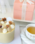 Concentrate Bird's Nest with Roasted Hojicha Chrysanthemum Cake