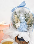 Concentrate Bird's Nest with Blue Rose Crystal Ball Bouquet