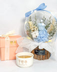 Concentrate Bird's Nest with Blue Rose Crystal Ball Bouquet