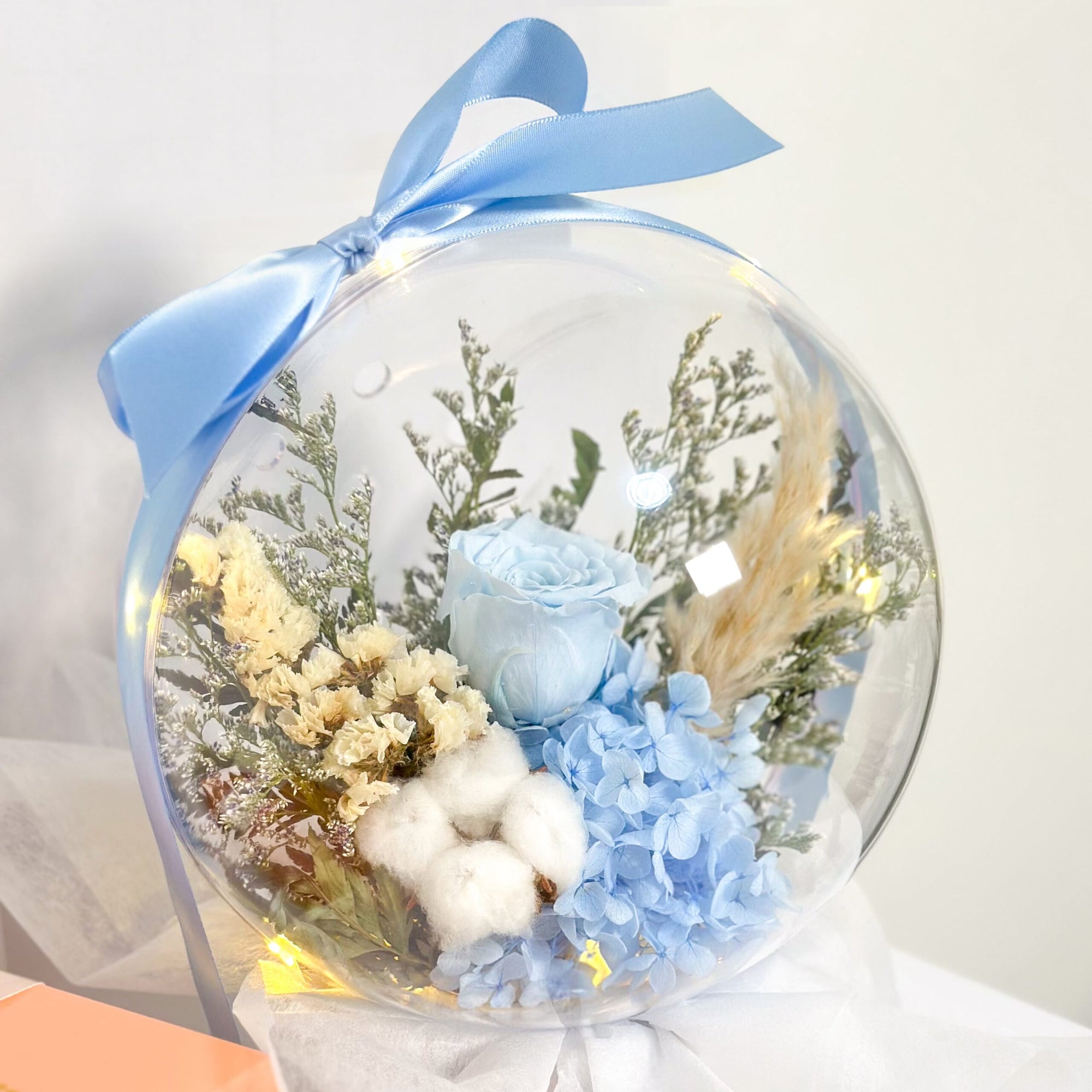 Concentrate Bird's Nest with Blue Rose Crystal Ball Bouquet
