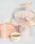 Concentrate Bird's Nest with Pink Roses Crystal Ball Bouquet