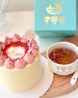 Concentrate Bird's Nest with Raspberry Lychee Cake