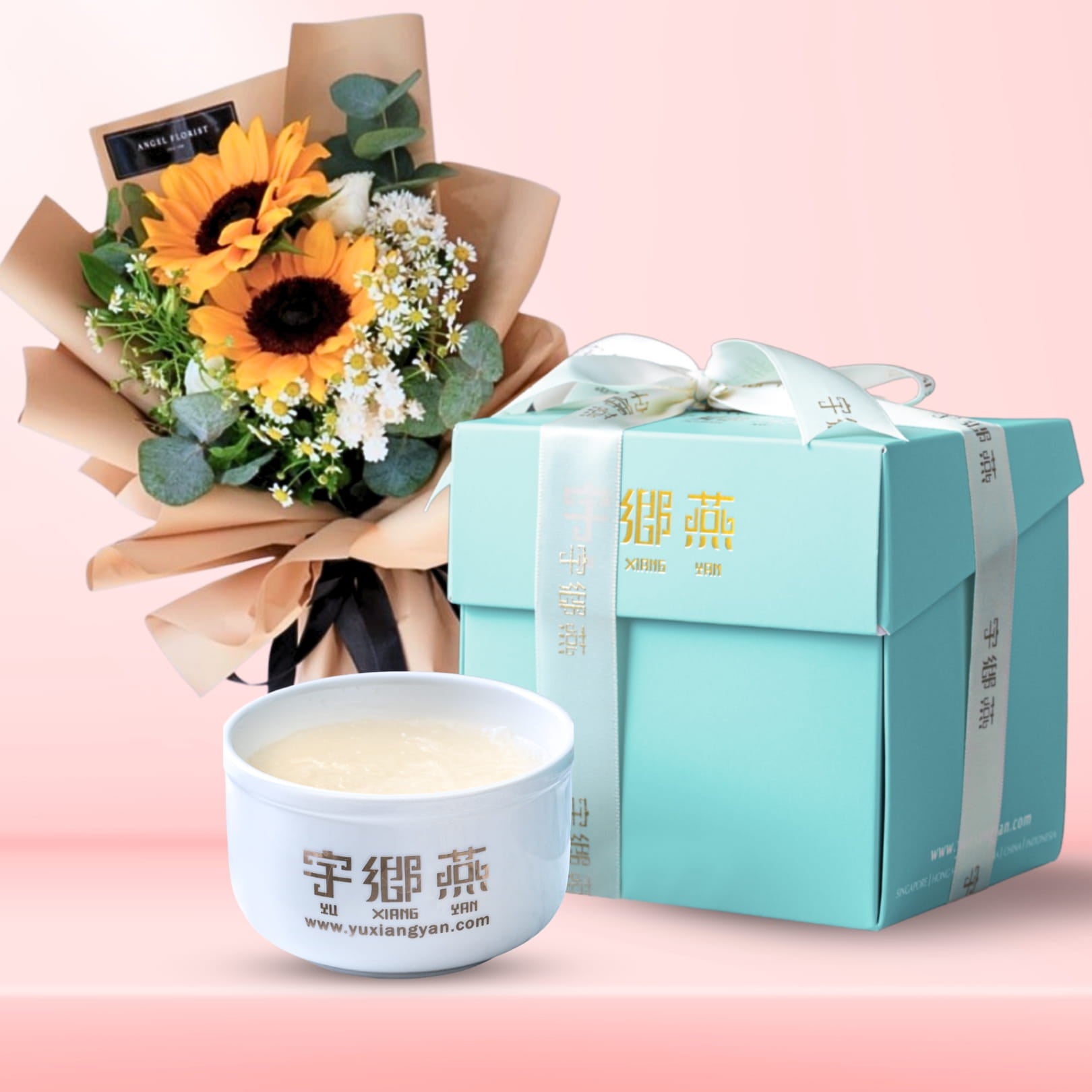 SUNFLOWER BOUQUET + 1 BOWL CONCENTRATE BIRDNEST