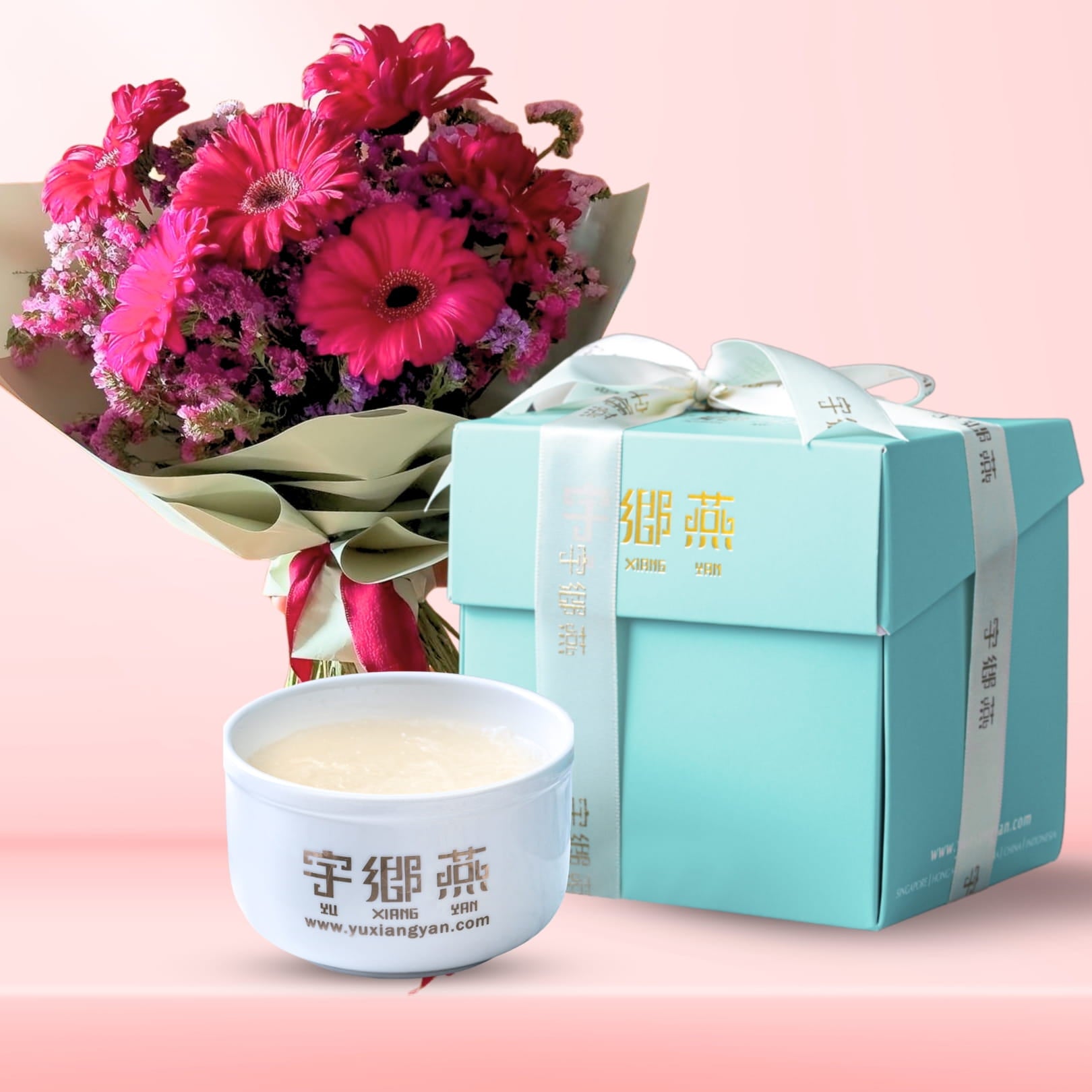 GERBERA BOUQUET + 1 BOWL CONCENTRATE BIRDNEST