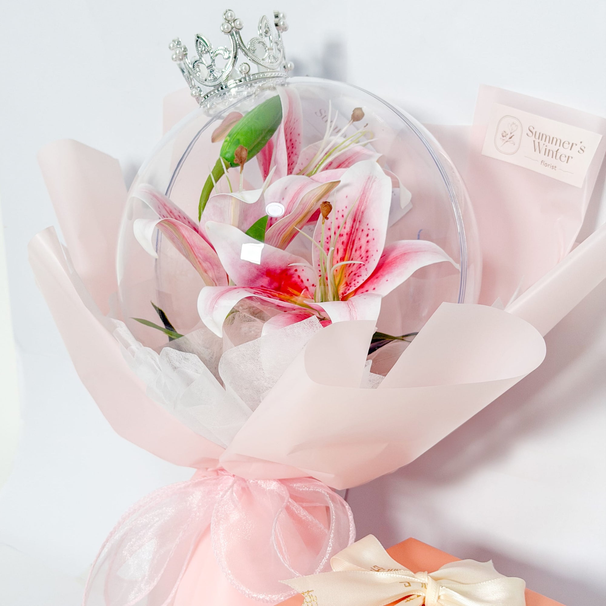 Concentrate Bird's Nest with Lilies Crystal Bouquet