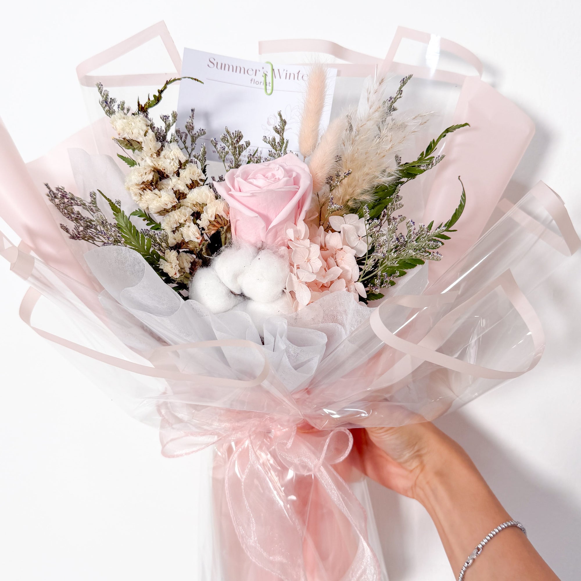 Concentrate Bird's Nest with Petite Preserved Rose Bouquet