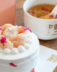 Concentrate Bird's Nest with Rose Lychee Cake