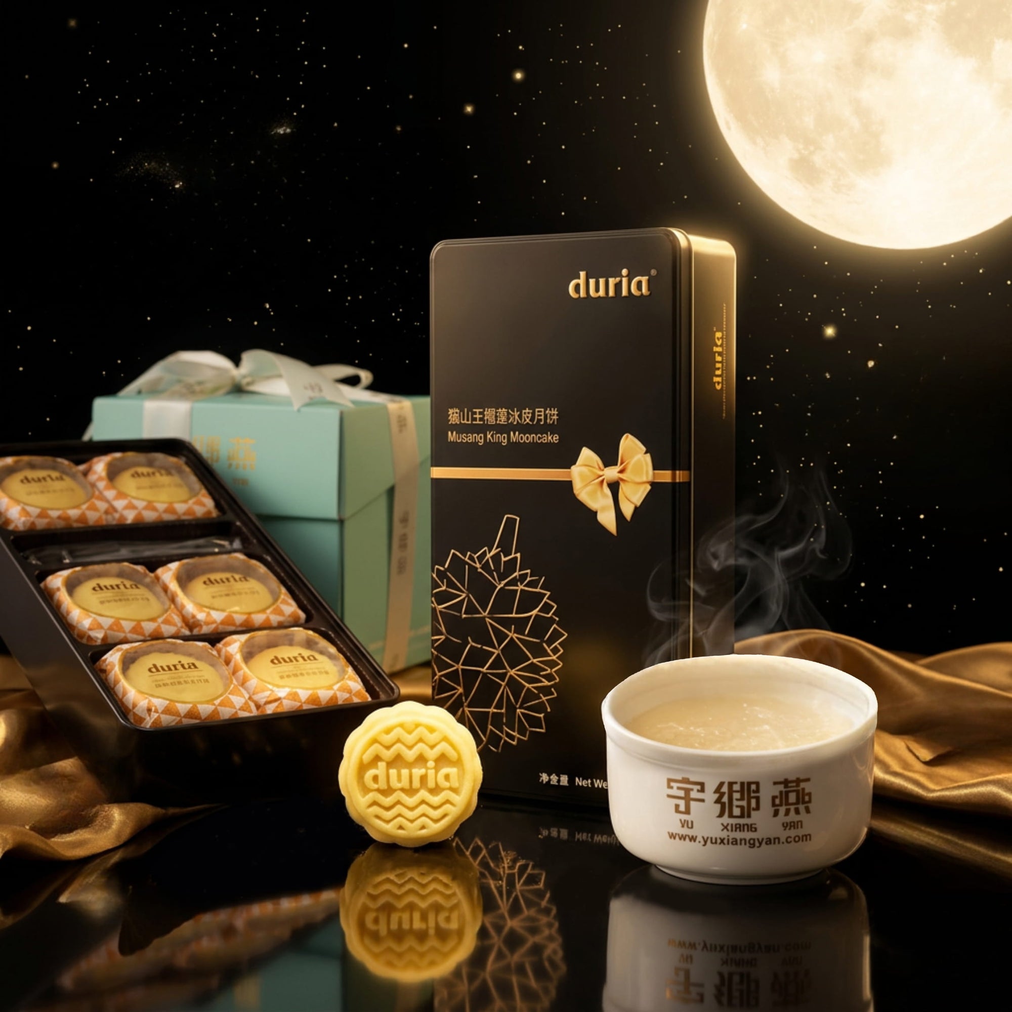 1 Bowl Concentrate Bird's Nest with Durian Snowskin Mooncakes
